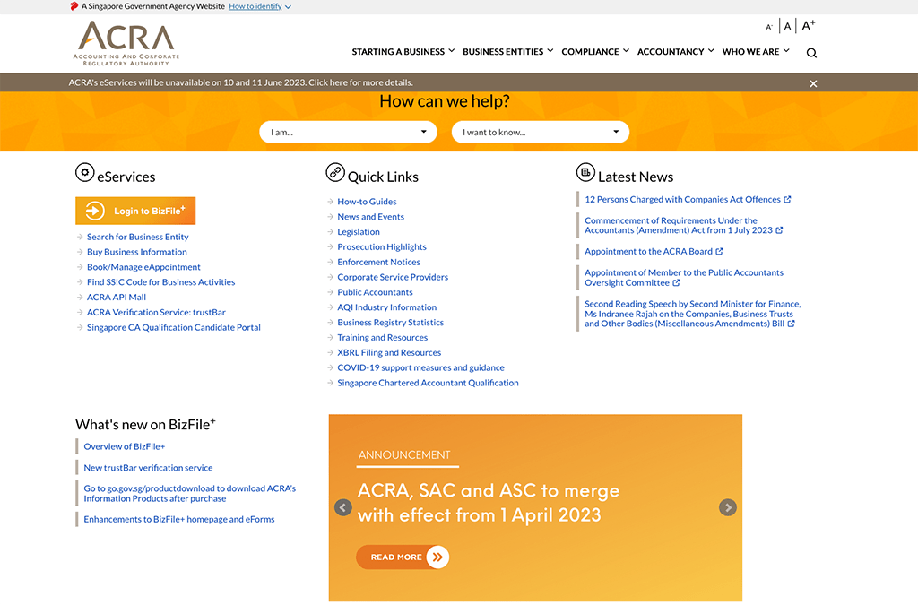 ACRA Company Registration Singapore